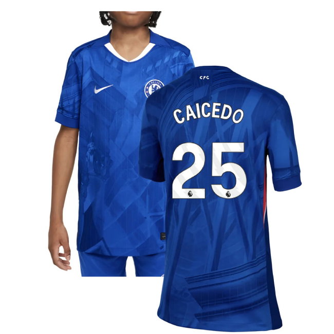 2025-2026 Chelsea Home Shirt (Kids) (Caicedo 25)-SoccerKits Hub | Buy Soccer Jerseys Online